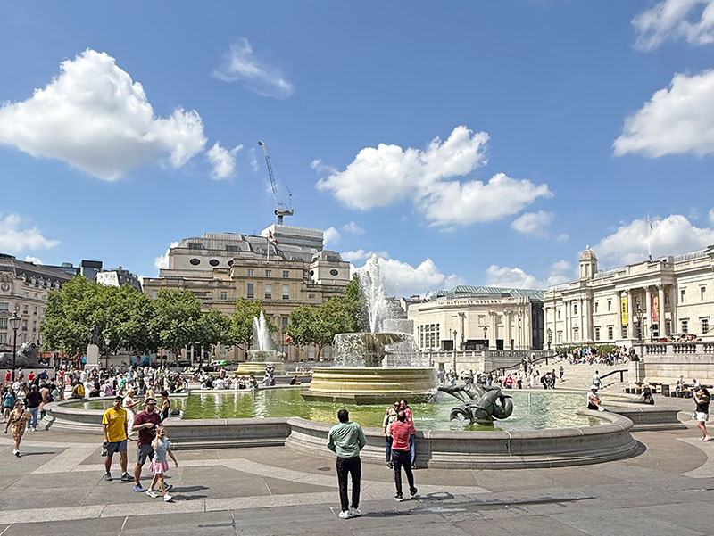 Trafalgar Square London Fountains in Trafalgar Square London