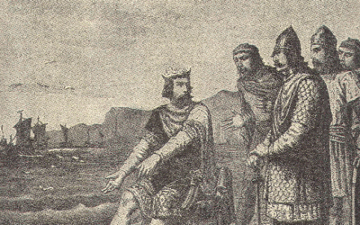 King Canute holds back the waves – not!